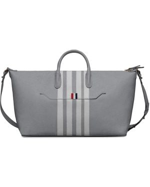 Thom Browne Bolso shopper 4-Bar Stripe - Gris