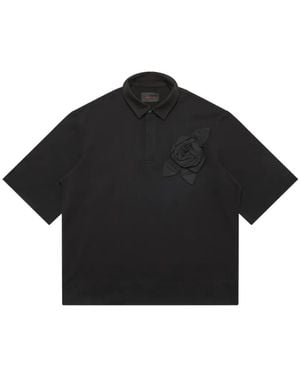 Simone Rocha Polo À Appliqué Rose - Black