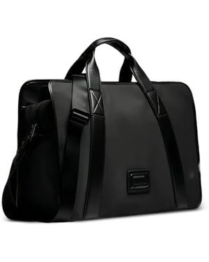Lancel 45 Mistral Leather-Trim Holdall Bag - Black