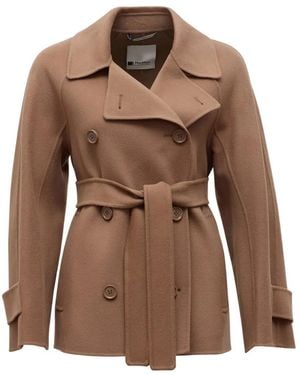 Max Mara Double-Breasted Belted Coat - Brown