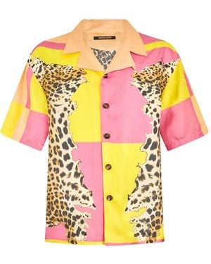 Roberto Cavalli Leopard-Print Shirt - Pink