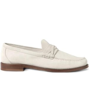 Brunello Cucinelli Suede Detail Loafers - Bianco