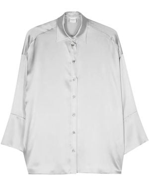 Eleventy Satin Silk Shirt - White