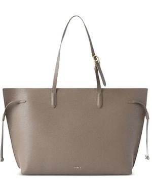 Furla L Ava Leather Tote Bag - Grey