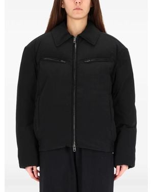Alexander Wang Boxy Padded Sports Jacket With Zippered Pockets - Black