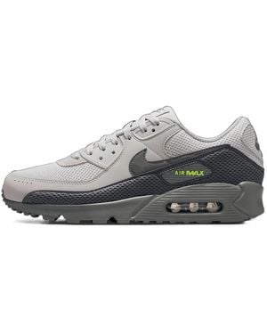 Nike Air Max 90 Premium Lace-Up Trainers - Grey