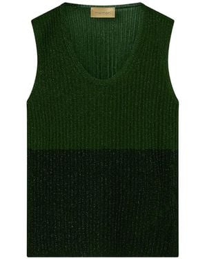 Momoní Top Sin Mangas Blioa De Punto Con Diseño Colour Block - Verde