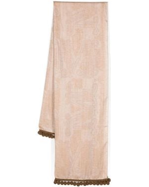 Max Mara Schal Mit Pompons - Natur
