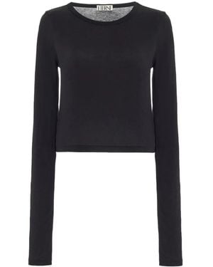 ÉTERNE Crew-Neck Long-Sleeved Top - Black