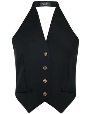 A.W.A.K.E. MODE Button-Embellishment Top - Black