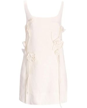 FARM Rio Katoenen Mini-Jurk Verfraaid Met Rozen - Wit