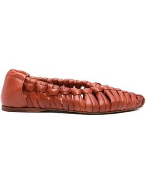 Pantanetti Woven Ballet Flats - Red