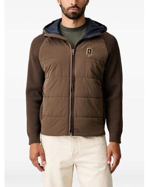 Aeronautica Militare Logo-Patch Hooded Jacket - Brown