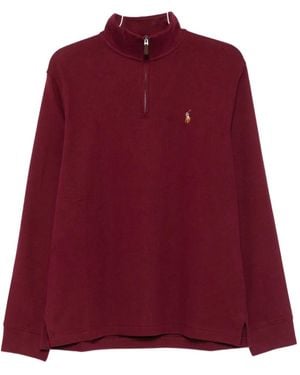 Polo Ralph Lauren Quarter-Zip Embroidered-Logo Sweater