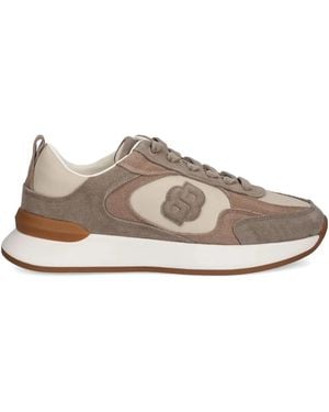 BOSS Logo-Appliqué Trainers - Brown