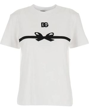 Dolce & Gabbana Logo-Bow T-Shirt - White