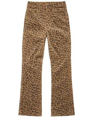 Mother The Hustler Flood Leopard-Print Jeans - Natural