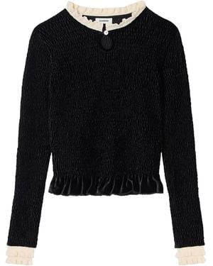 Sandro Ruffled-Detail Blouse - Black