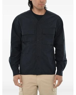 Woolrich V-Neck Button-Up Jacket - Blue