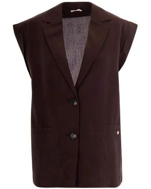 Liu Jo Notched-Lapel Sleeveless Jacket - Purple