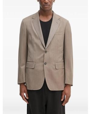 Wacko Maria Herringbone Buttoned Blazer - Natural