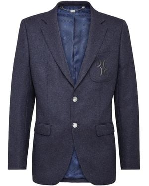 Billionaire Double B Single-Breasted Blazer - Blue