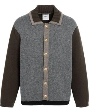 Barrie Colour-Block Buttoned Jacket - Grey