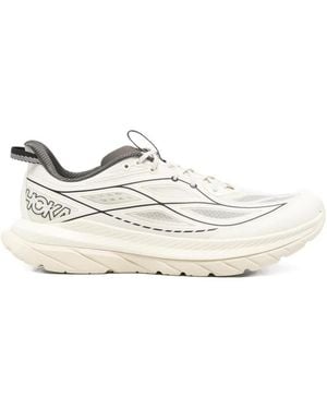 Hoka One One Mach Remastered Logo-Detail Trainers - White