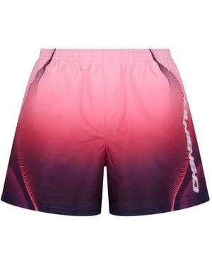 CASABLANCA Gradient Logo-Print Swim Shorts - Pink