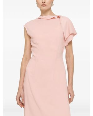 Nissa A-Line Crepe Midi Dress - Pink