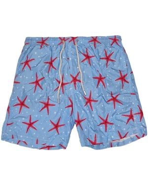 Mc2 Saint Barth Badeshorts mit Seesterne-Print - Blau