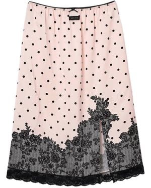 Marc Jacobs Falda Midi Con Motivo De Puntos En Trompe L'Oeil - Rosa