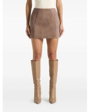 Manière De Voir Cleo Suede A-Line Mini Skirt - Brown