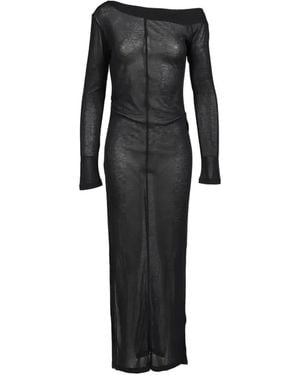 BOHEMSEO Off-Shoulder Sheer Maxi Dress - Black
