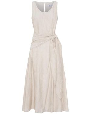 Anna Quan Lucinda Midikleid Mit Knotendetail - Weiß