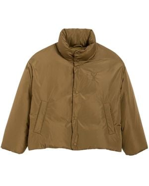Ami Paris Logo-Embossed Padded Jacket - Natural