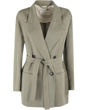 Tela Jacke mit Gürtel - Grau