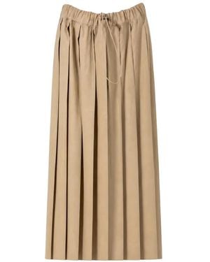 Fabiana Filippi Pleated Drawstring Maxi Skirt - Natural