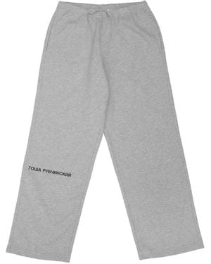 Gosha Rubchinskiy Logo-Print Straight-Fit Track Trousers - Grey