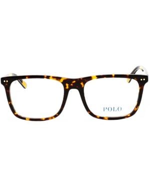 Polo Ralph Lauren Tortoiseshell-Effect Rectangle-Frame Glasses - Black
