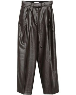 Christian Wijnants Lederhose mit Bundfalten - Grau