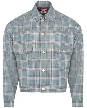 Junya Watanabe Check-Patterned Shirt Jacket - Blue