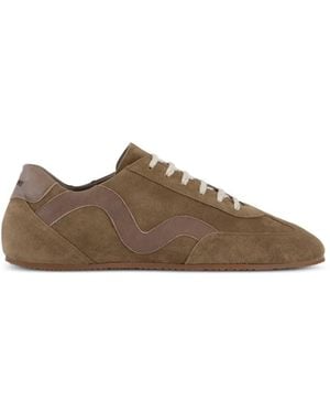 Lardini Minimalist Suede Trainers - Brown