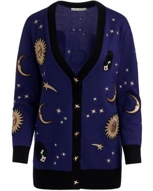 Alice + Olivia Celestial-Motif Cardigan - Blue