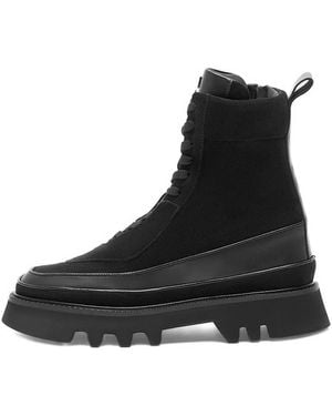 Manière De Voir Le Combat Zip-Fastening Combat Boots - Black