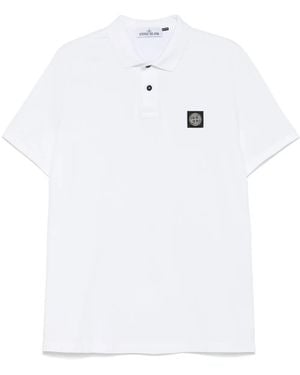 Stone Island ピケ ポロシャツ - ホワイト