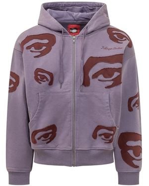 Kidsuper Eye-Patch Zip-Up Hoodie - Purple