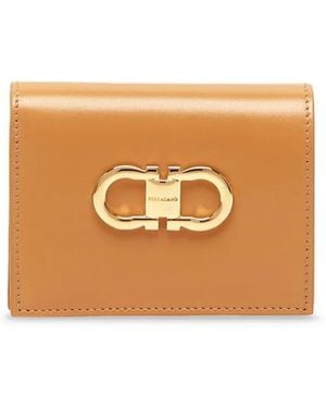 Ferragamo Portemonnaie Mit Gancini-Schild - Natur