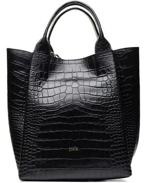 Poche Paris Embossed Tote Bag - Black