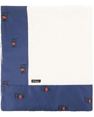 Kiton Toalla De Playa Con Borde Del Logo - Azul